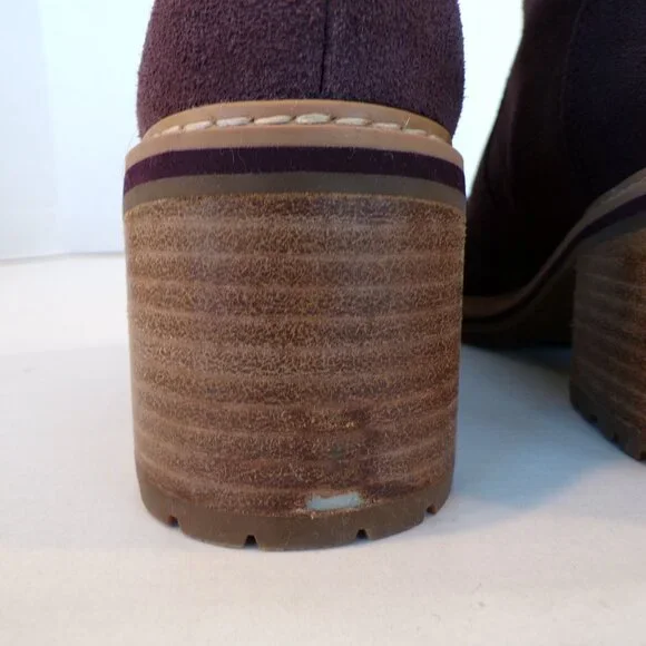 Timberland Purple Suede Waterproof Fur Lined Lace Up Heeled Boots Womens Size 7 - Picture 6 of 14